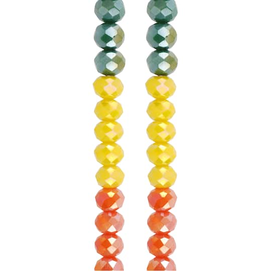 Rainbow AB Faceted Glass Rondelle Beads, 6mm by Bead Landing™